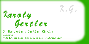 karoly gertler business card